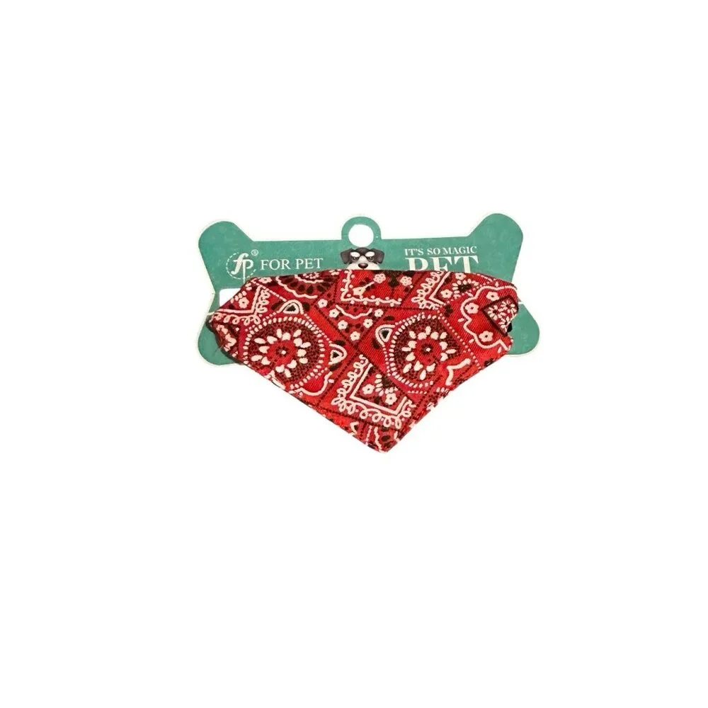 NEW small dog collar with‎ bandana red